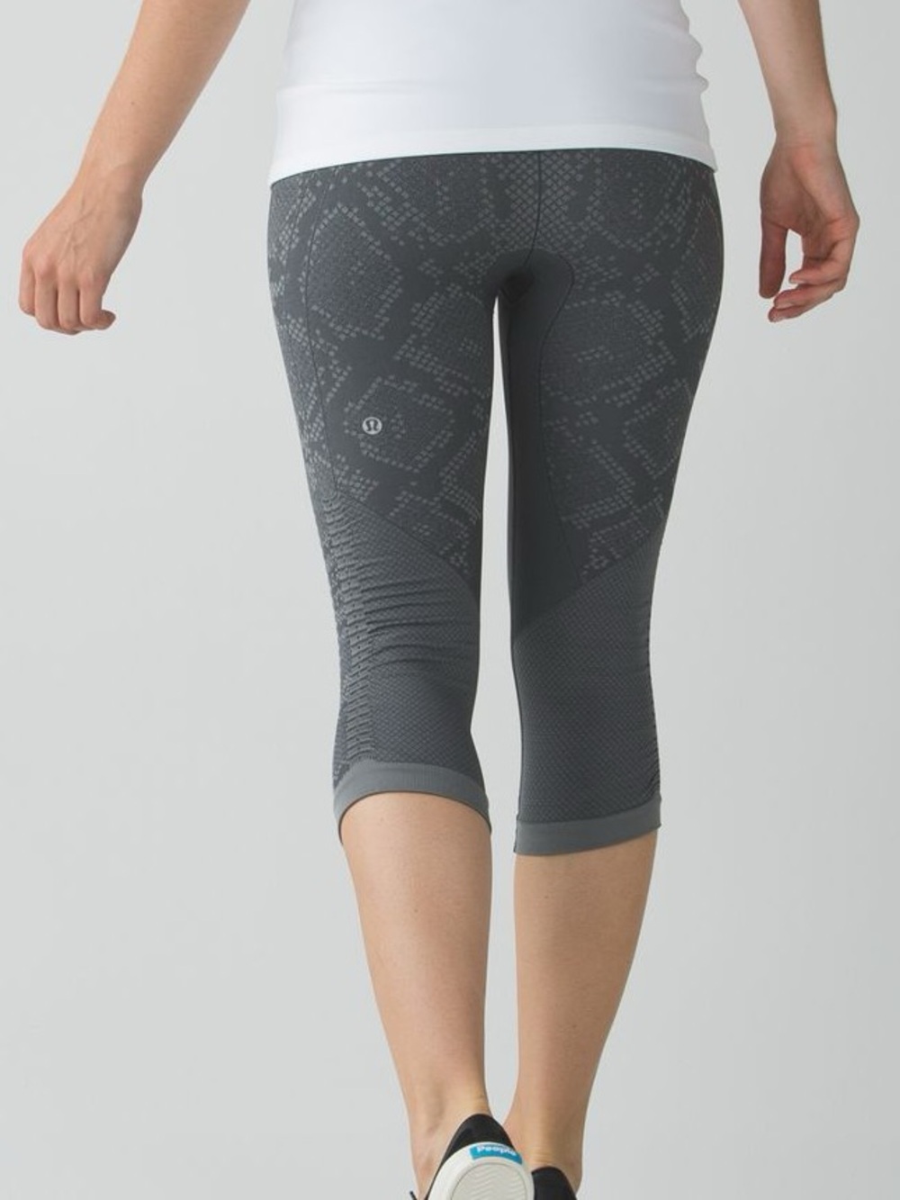 Lululemon In The Flow Crop II Leggings Heathered Dark Slate Size 4 - Picture 2 of 5